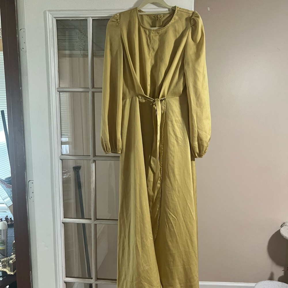 Satin Tie-Waist Dress